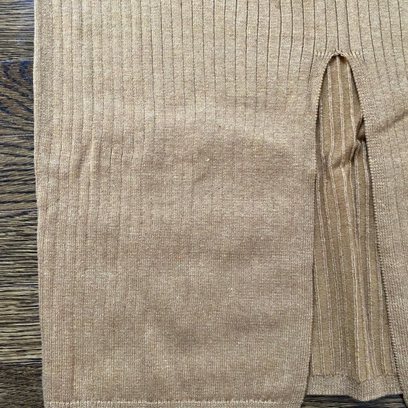 Free People Skyline Midi Skirt - Gold - M - NWT - Picture 2 of 6